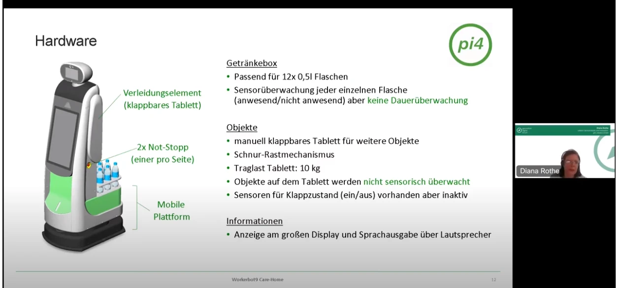 Einsatzgebiete des Pflegeroboters Workerbot9 Care-Home