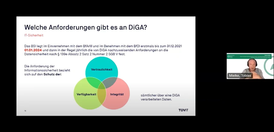 Präsentationsfolie ,,Welche Anforderungen gibt es an DIGA?"