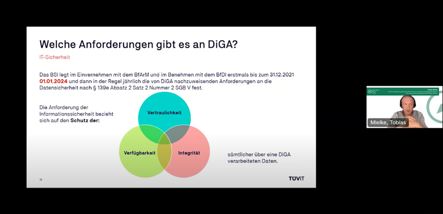 Pr&auml;sentationsfolie ,,Welche Anforderungen gibt es an DIGA?"